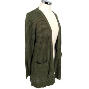 Market & Spruce Olive Green Open Front Cardigan Size Small Petite NWT